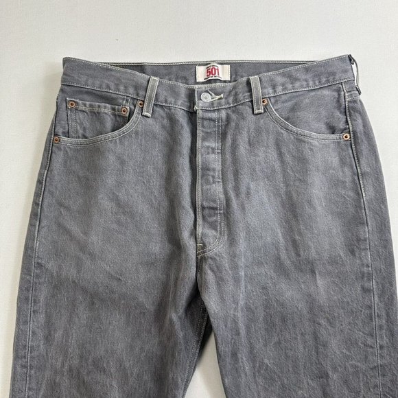 Levi's 501 XX Jeans‎ Faded Gray Wash Denim Original Men's 36x34 Straight Leg ￼ - Picture 3 of 10